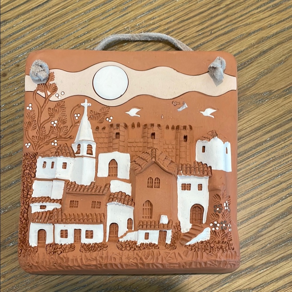 Small Terra Cotta Tile Wall Plaque.  Segilata Portugal.